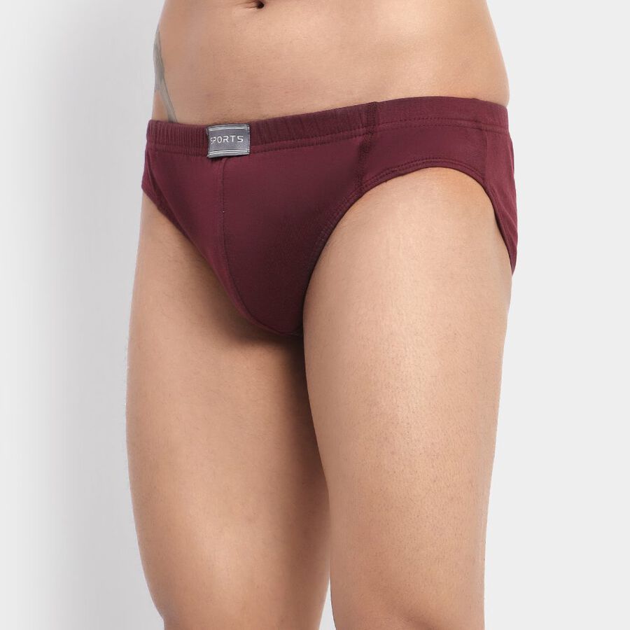 Men's Cotton Brief, वाइन, large image number null